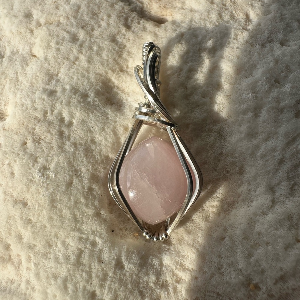 SALE Sterling Silver Kunzite Necklace Pendant